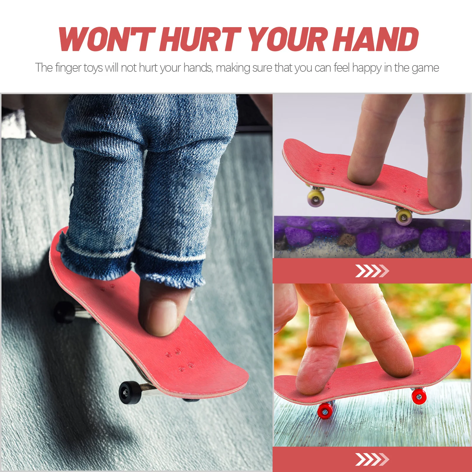 لوحة أصابع صغيرة لاستبدال لوح التزلج الخشبي لألواح التزلج التي تصنعها بنفسك، جهاز تدريب الإصبع لتخفيف التوتر لسطح المكتب