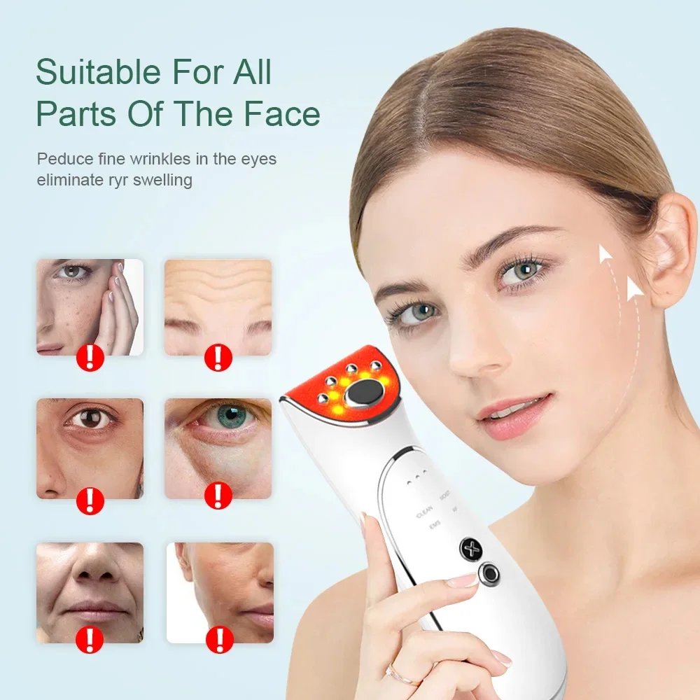 5in1 Multifunctional Facial Skin Care Massager Electric Facial Cleaning Moisturizing Face Skin Rejuvenation Lifting Tighten Tool