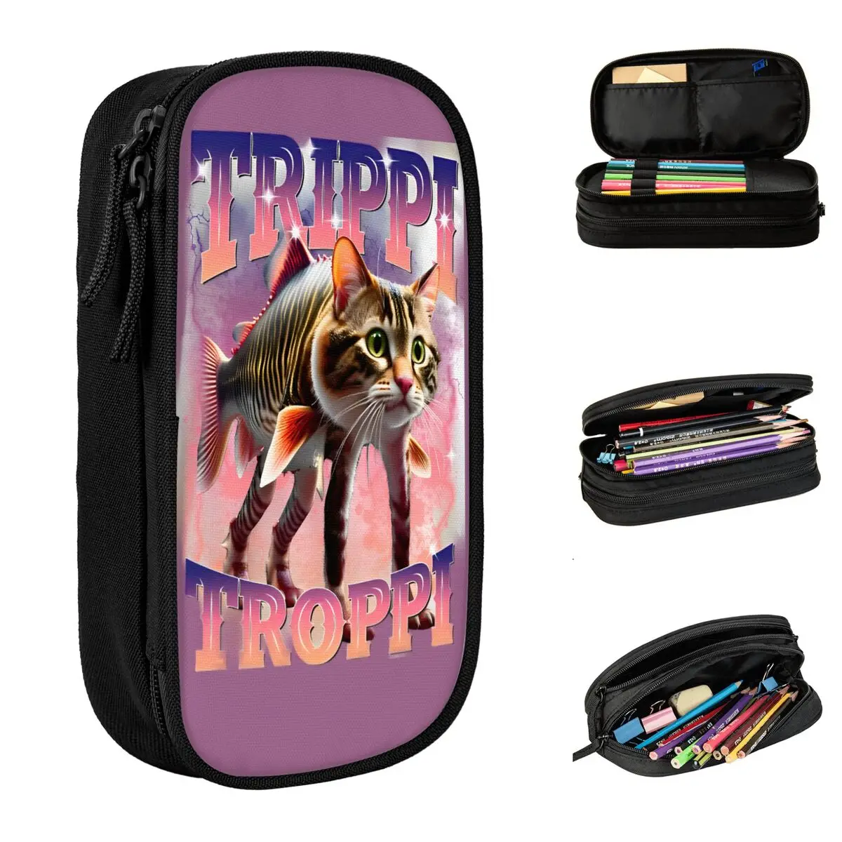 

Trippi Troppi Pencil Case Italian Brainrot Boy Girl Cute Pencil Box Graphic School Pencil Cases Stationery Organizer