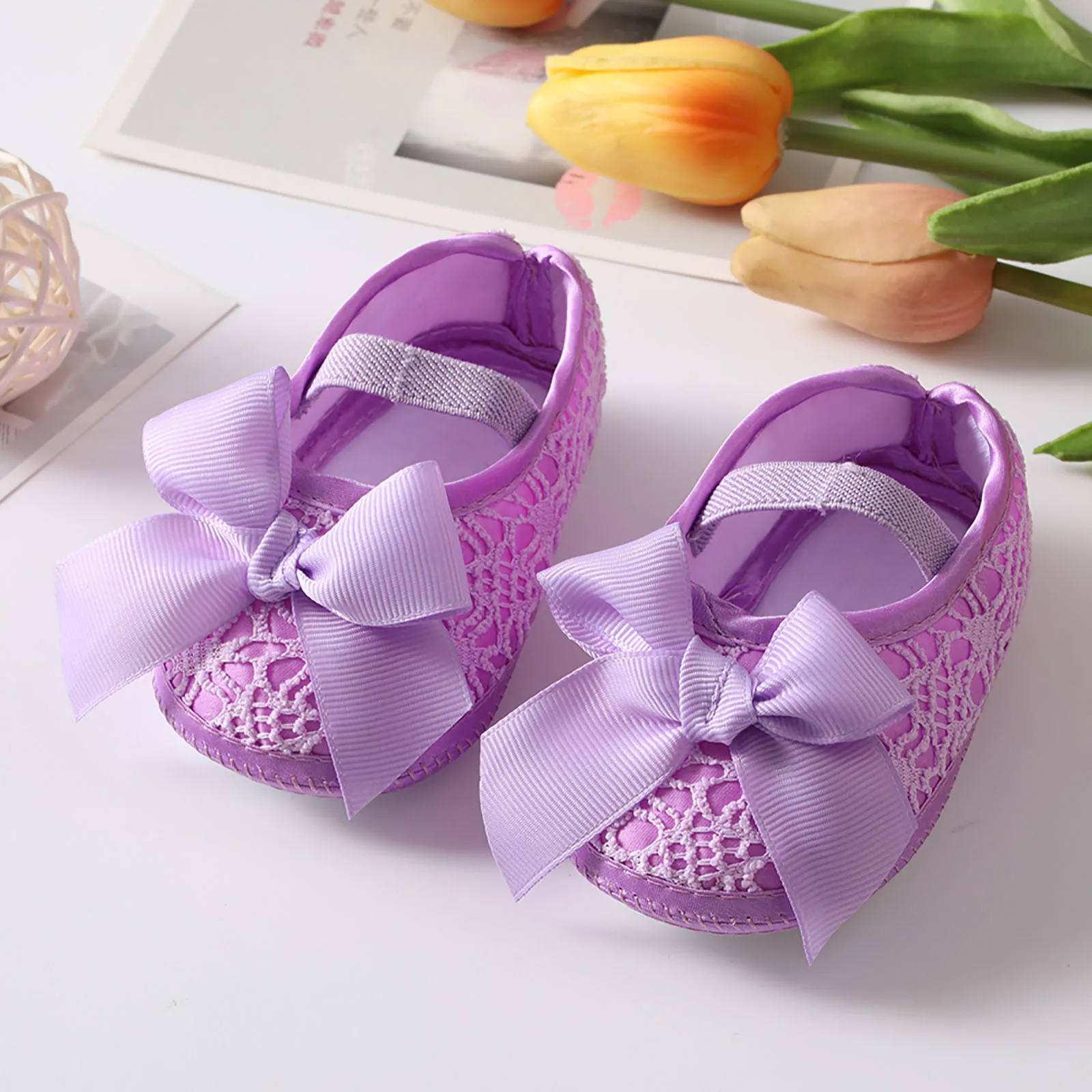 Baby Shoes Newborn Infant Girls First Walker Soft Sole Bowknot Princess Shoes New Cotton Toddler Baby Crib Shoes Outdoor