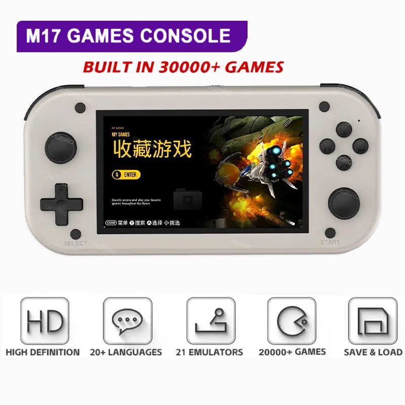 

M17 Game Console Built in 20000+ Games Portable 4.3 Inch Screen Emuelec Emulator System Mini Video Gaming Player