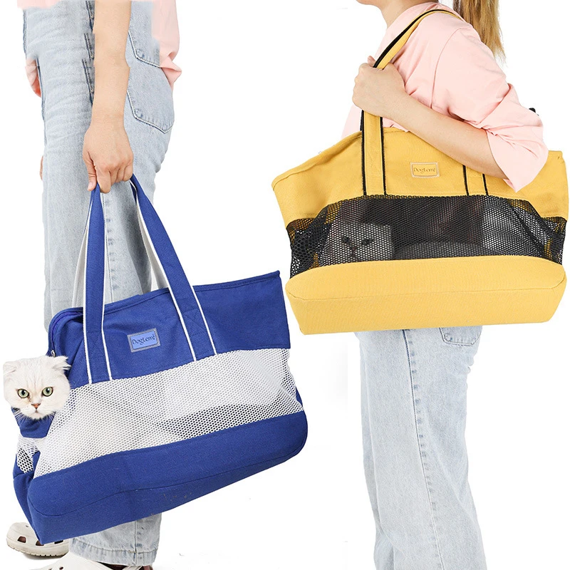 

Dog Fashion Canvas Bag Portable Pet Carrier Bag Carrying for Animals Small Medium Dogs Soft Handle Breathable Cat Carrier