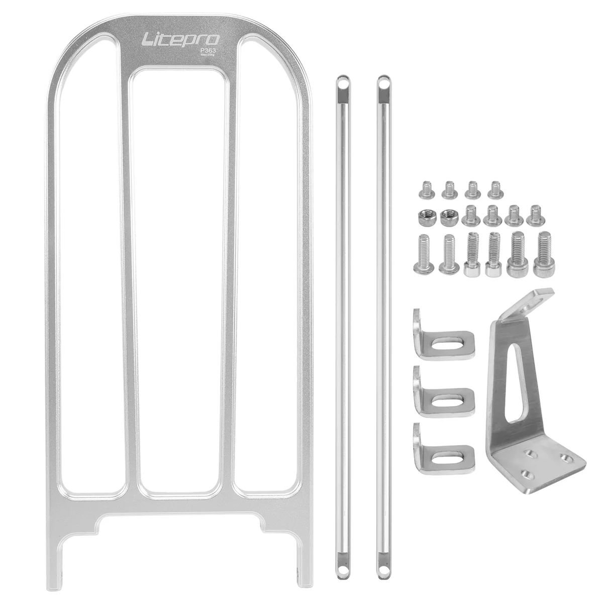 Litepro Bicycle Rear Rack Aluminium Alloy Bike Standard Rack for Brompton Bike Standard Rack,Silver