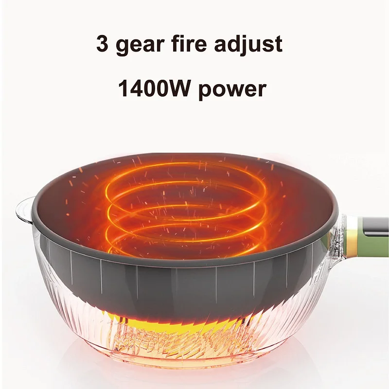4L متعددة الوظائف مقلاة كهربائية الذكية غير عصا وعاء طباخ كهربائي مقلاة كهربائية سعة كبيرة إناء/ قدر 1400 واط