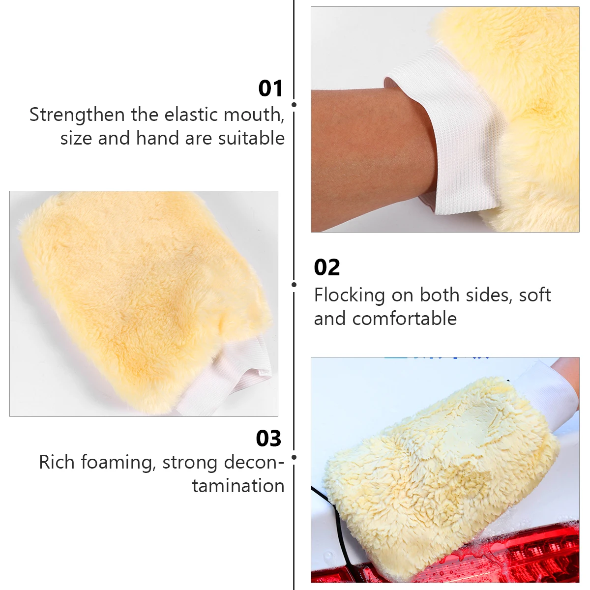 

2pcs Wash Gloves Microfiber Mitts Auto Cleaning Tools Multi Purpose Safe Scratch Car Wash Mitt Free Glass Floor Bath