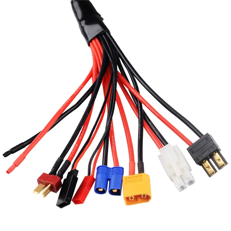 Advanced 8 In 1 RC Lipo Battery Charger Splitter Cable Adapter Connector 4.0Mm Banana Plug To JST T Plug XT60 EC3 Futabas Tamiya