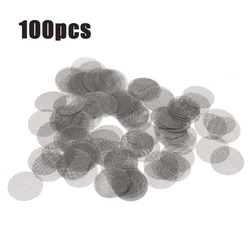 100pcs 16/20mm Stainless Steel Smoking Pipe Filter Silver Screens Hookah Water Pipes Gauze Mesh Net Tobacco Smoking Accessories