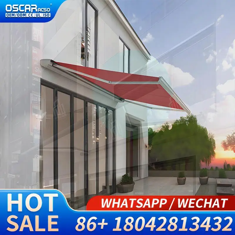 Hot Sale Retractable Outdoor Motorized Patio Canopy High Quality Durable Aluminum Frame Acrylic for Garden Balcony Terrace Retra