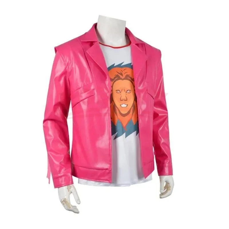 Garrett Garrison Cosplay The Garbage Man Costume Movie Steve Role Play Men Pink Fringed Jacket Halloween Party Comic Con Outfit view 2