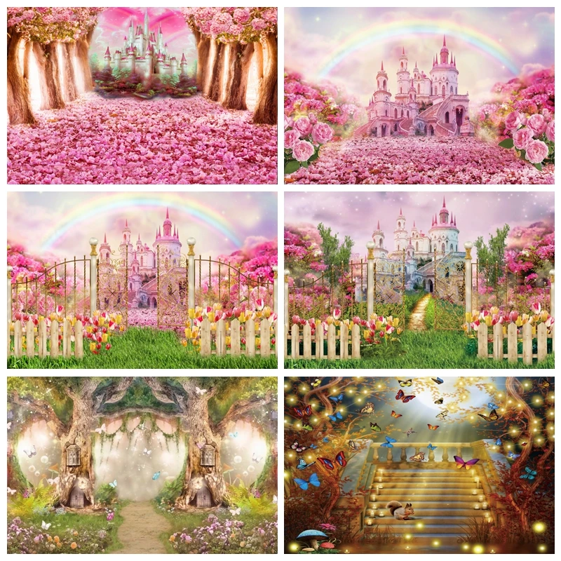 

Dreamy Jungle Forest Wonderland Backdrop Fairy Tale Mushroom Baby Shower Birthday Party Photography Background