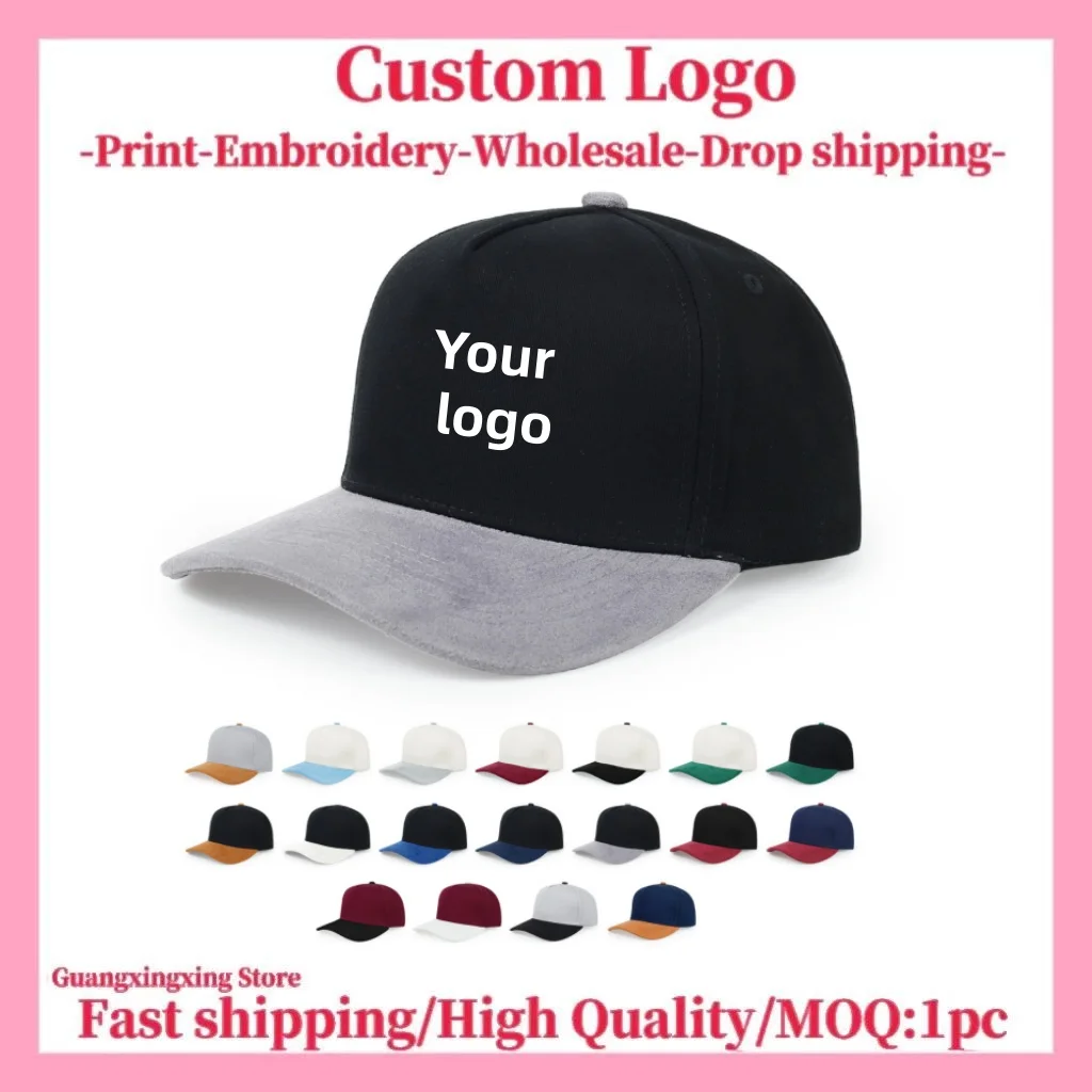 Custom Embroidery Logo Baseball Cap Suede Material Unisex Support Logo Printing Design Name Hip Hop Style Wholesale Supply