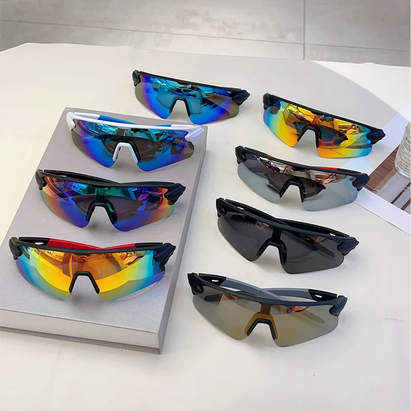 KAMMPT Y2k Sportbrille für Herren, 2025, neue halbrandlose Spiegel-Outdoor-Radsport-Sonnenbrille, umwickelt, runde, winddichte Sonnenbrille zum Angeln – Detail 3