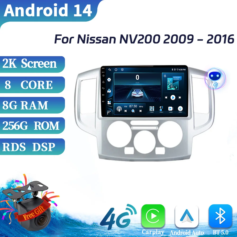 

Android 14 For Nissan NV200 2009-2016 Car Radio Multimedia Video Player Navigation 4G GPS Android 14 Wireless BT Carplay Screen