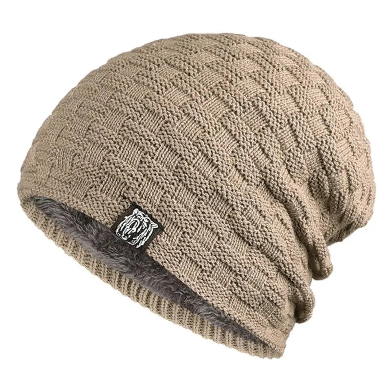 Men's Thickened Woolen Hat for Autumn and Winter with Large Head Circumference for Extra Warmth and Ear Protection