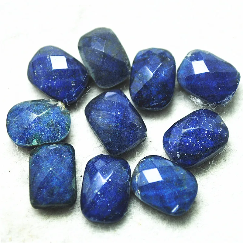 8PCS New Faceted Lapis Cabochons Rectangle Shape 10X14MM DIY Jewelry Accessories Good Qaulity Best Choice Free Shippings