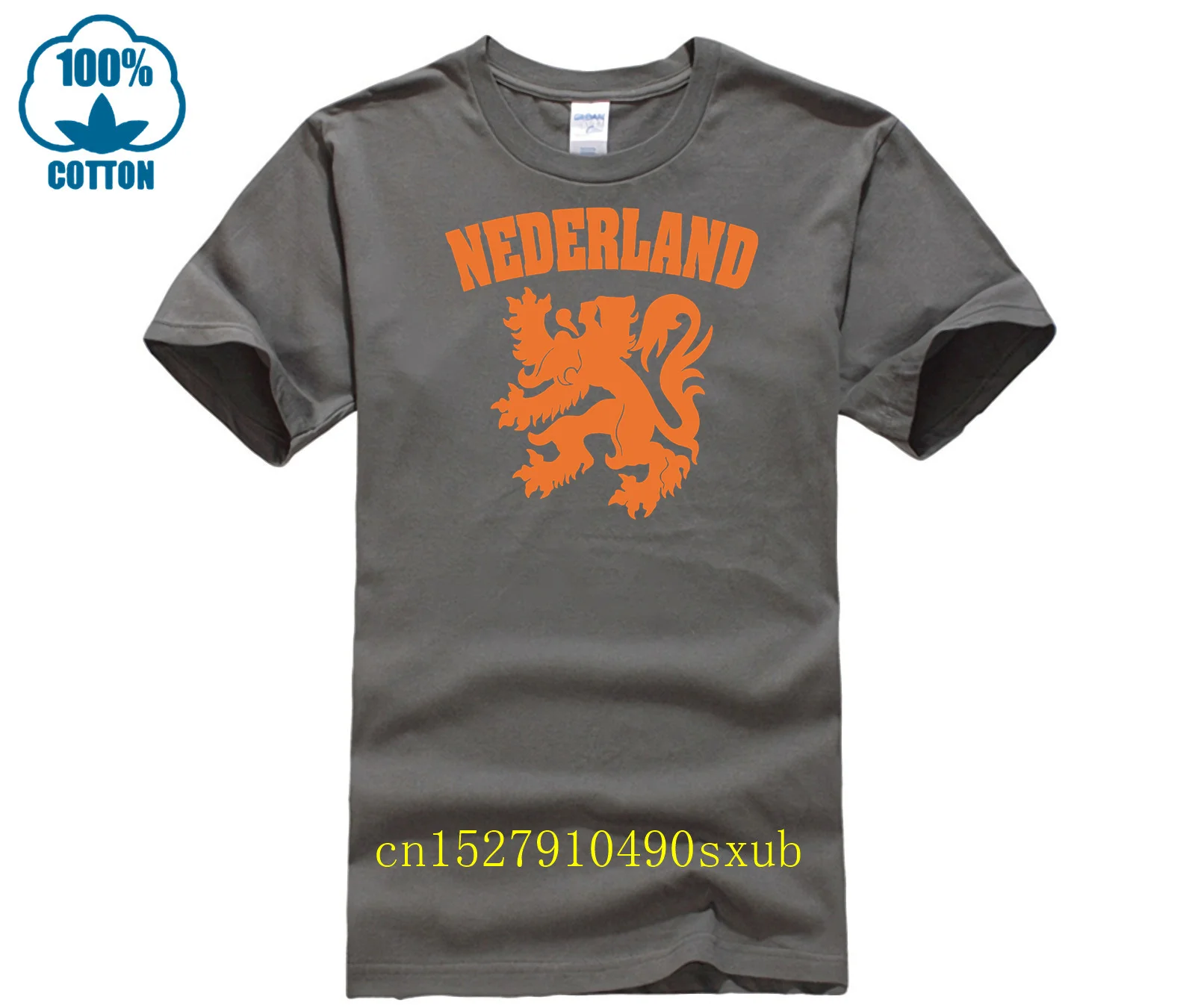 Nederland Netherlands Orange Dutch Lion Soccer 100% Cotton Geek Family Top Tee New Men Summer Tops Casuals T Shirts Hip Hop Tops