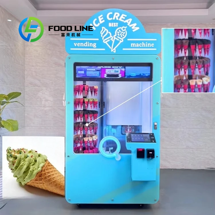 2026 New Summer Ice Cream Vending Machine Large Capacity Coin Operated Credit Card QR Code