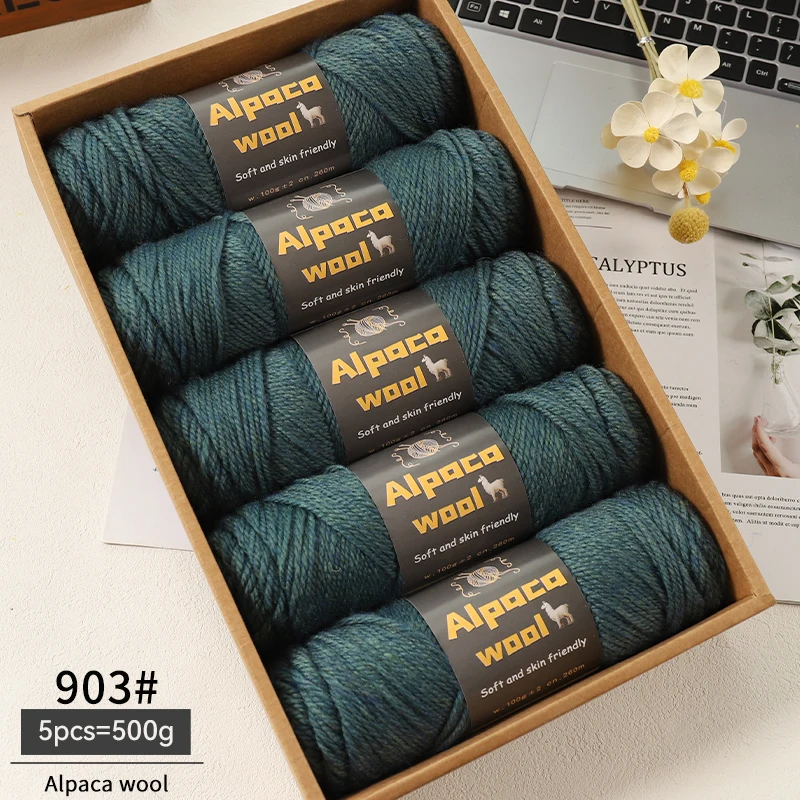 500 g Alpakawolle 245 grobes Strickgarn, mehrfarbig, Herbst und Winter, modisches Geschenk für Männer und Frauen, DIY-Strickmaterial-Set für warme Pullover, Mäntel, Schals, Hüte, Handschuhe,