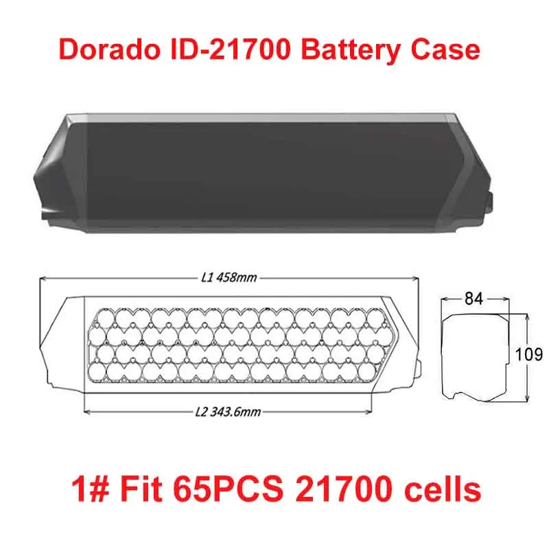 ID-21700 Box 36V 48V Dorado ID-2170 Case pasuje do 52 sztuk 65 komórek 21700 13 s5p 10S 6P taśmy z niklu 10S 13S 30A BMS do DIY ID eBike