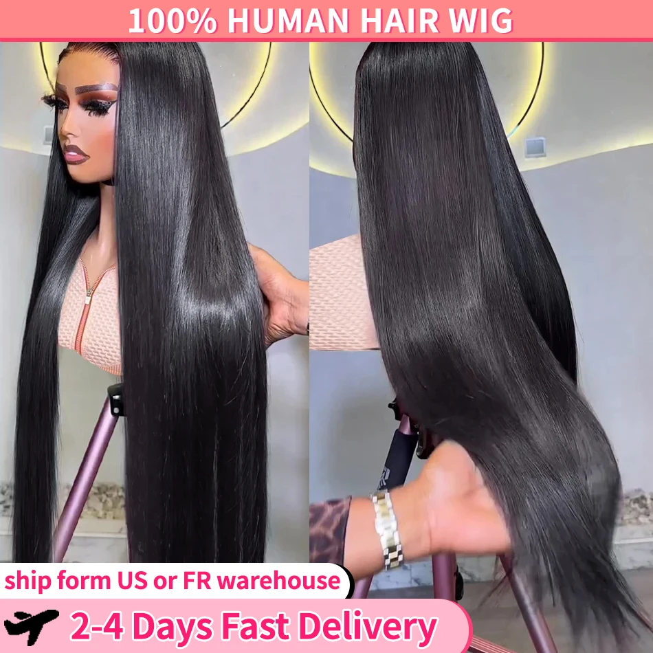 Straight Human Hair WIgs Pre Plucked HD 4X4 Lace Closure Wig For Women 13x4 13x6 Lace Frontal Wig Indian Remy For Black Women