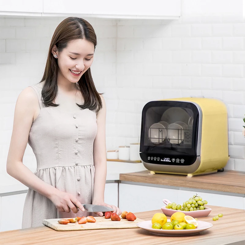 Stand-alone dishwasher automatic household desktop mini small intelligent dishwashing machine free installation