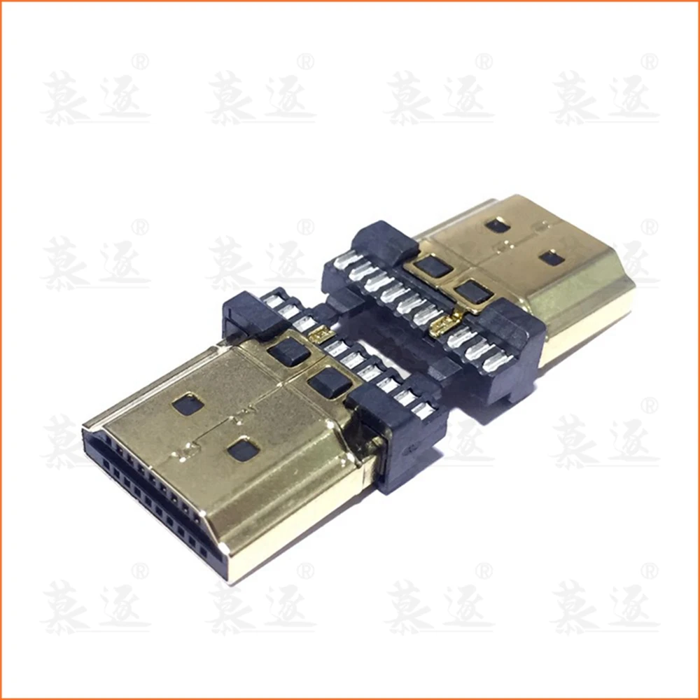 2Pcs Hdmi Male Gold…
