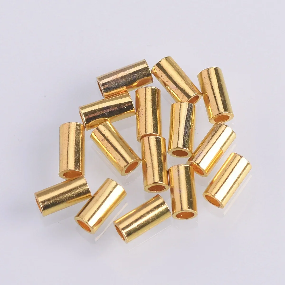 

50pcs 6x3mm Cylinder Tube Color Plated Brass Metal Loose Spacer Beads For Jewelry Making DIY