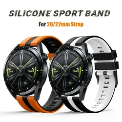 Silicone Strap 20mm 22mm For Amazfit Bip 3 3Pro GTR 2 3 4 GTS 2e 3 4 4mini HUAWEI WATCH GT 4/3/2 Samsung Galaxy Watch watchband