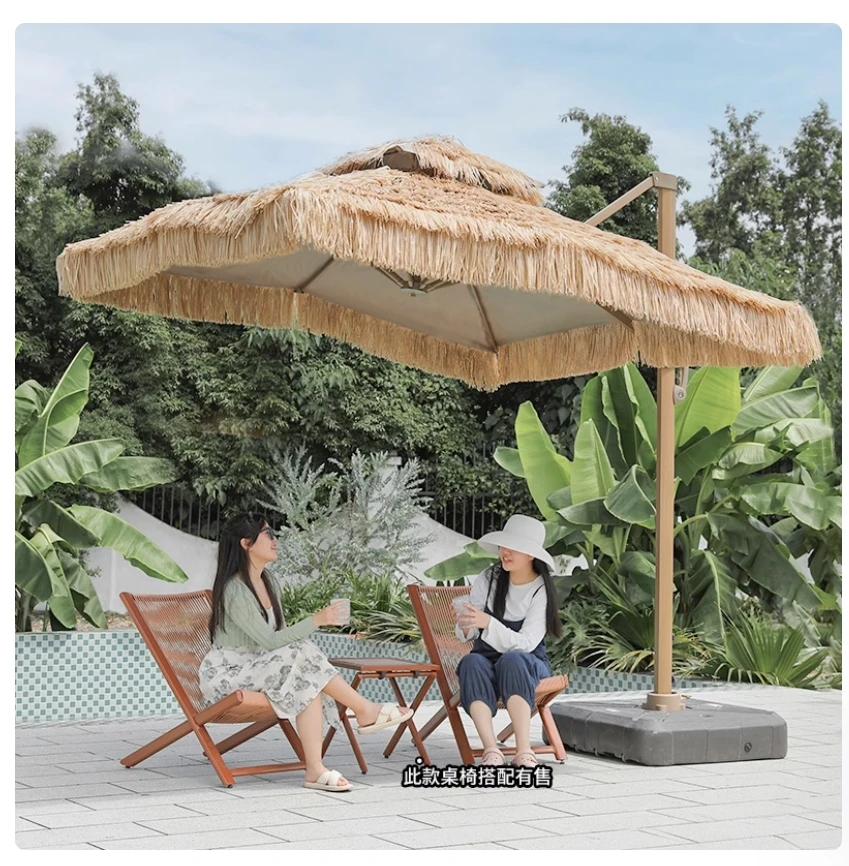 aluminum patio outside outdoor furniture golf beach straw umbrellas double layer restaurant wholesale