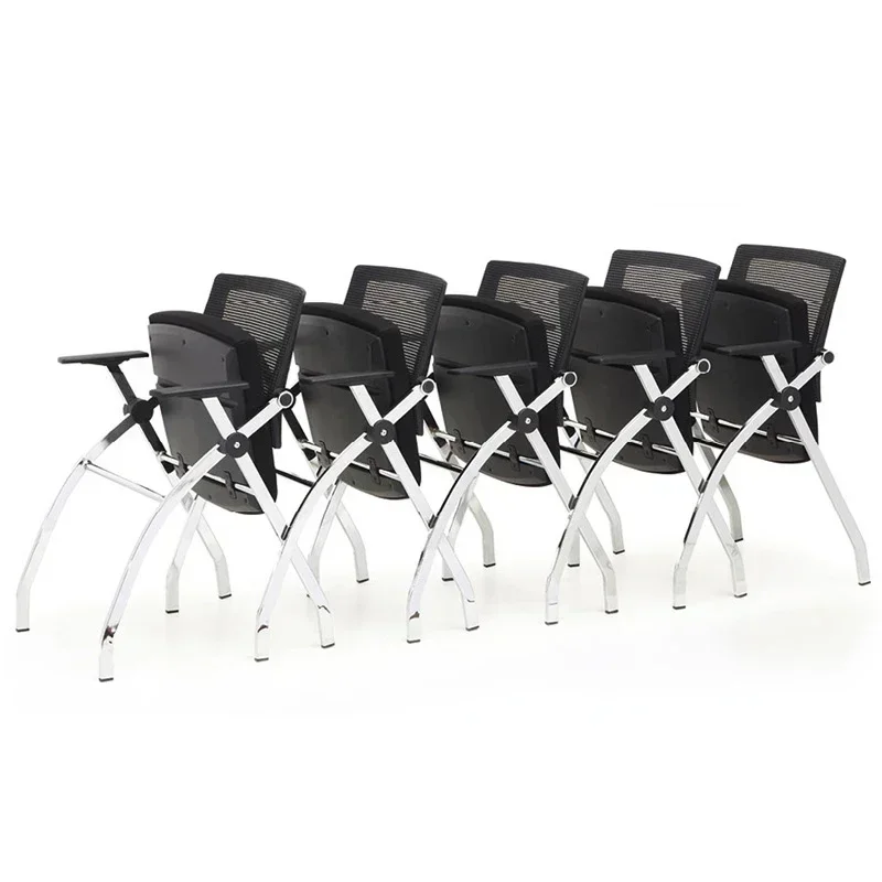 Folding training  th writing board chair Stylish office with footlets