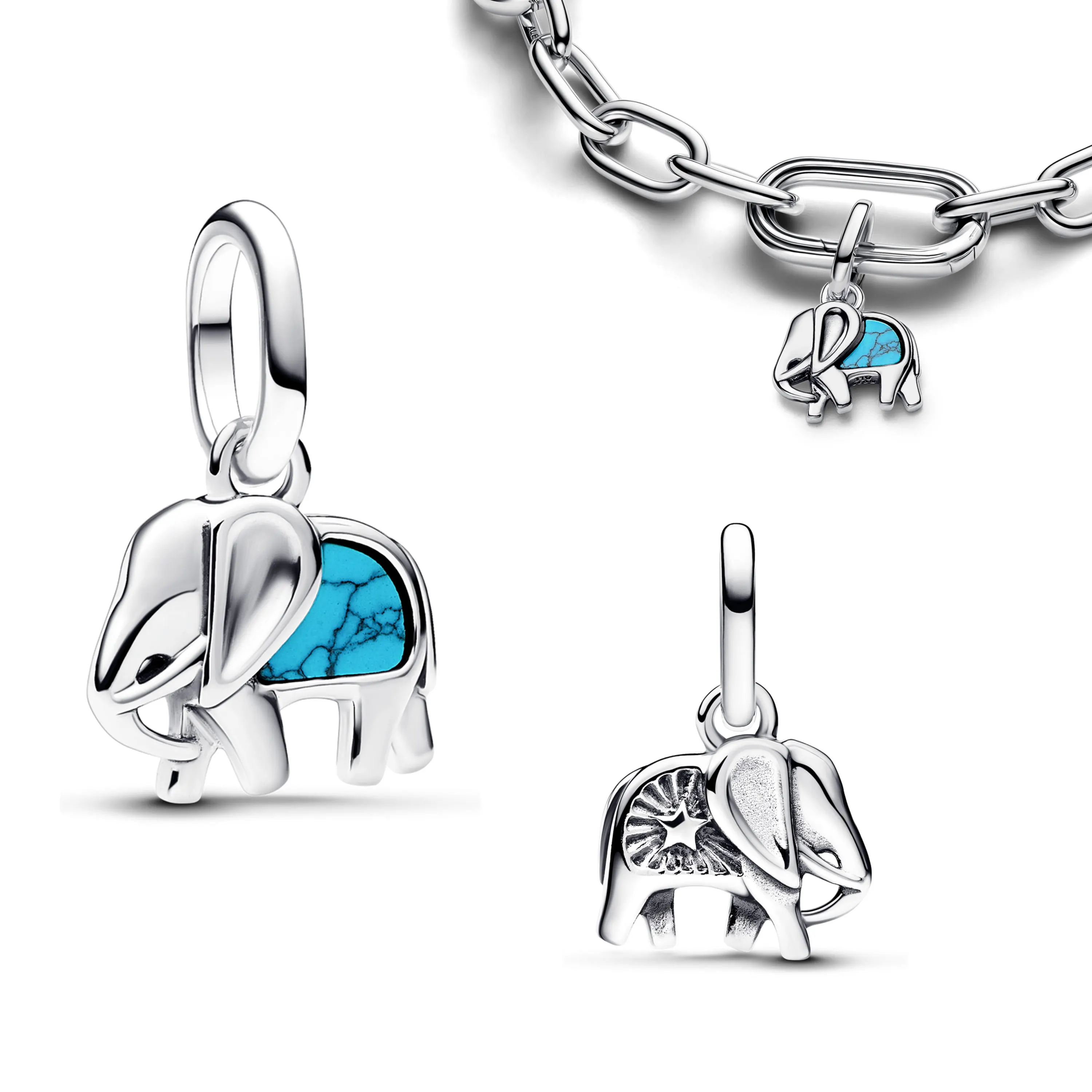 جديد 925 الفضة لي الذهب فراشة الفيل على شكل قلب التعميم مشبك حلية قلادة صالح لي سوار قلادة المرأة مجوهرات