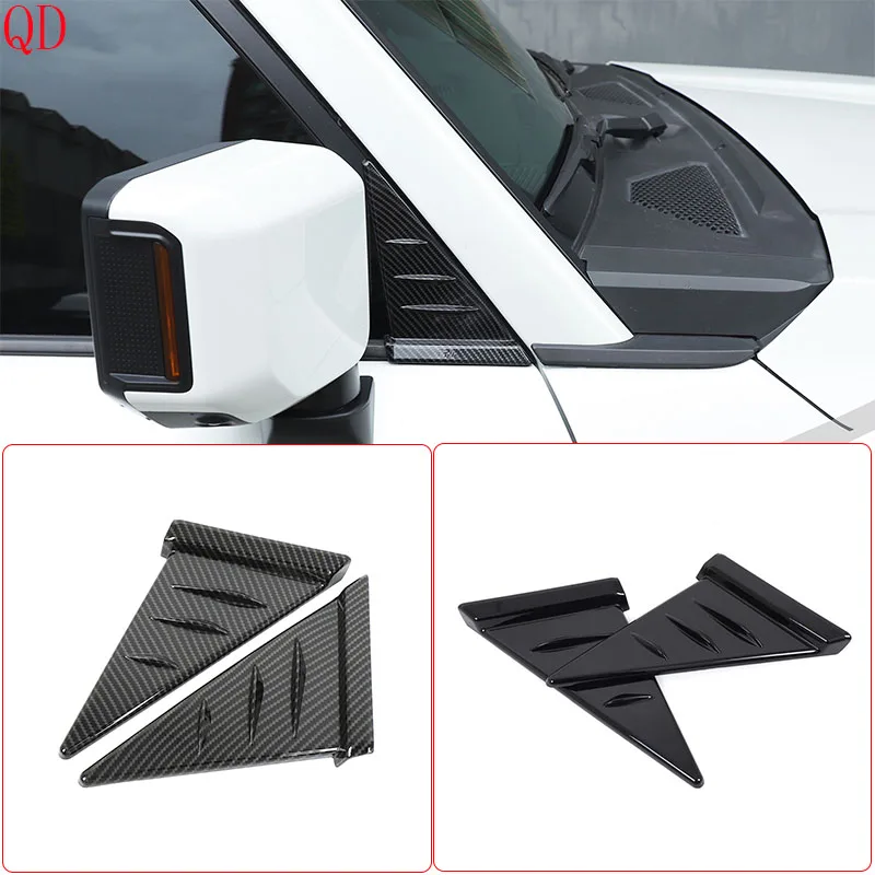 

For Toyota Land Cruiser Prado 250 LC250 2024+ ABS Carbon Fiber Car Rear Mirror Side Triangle Spoiler Sticker Car Accessories