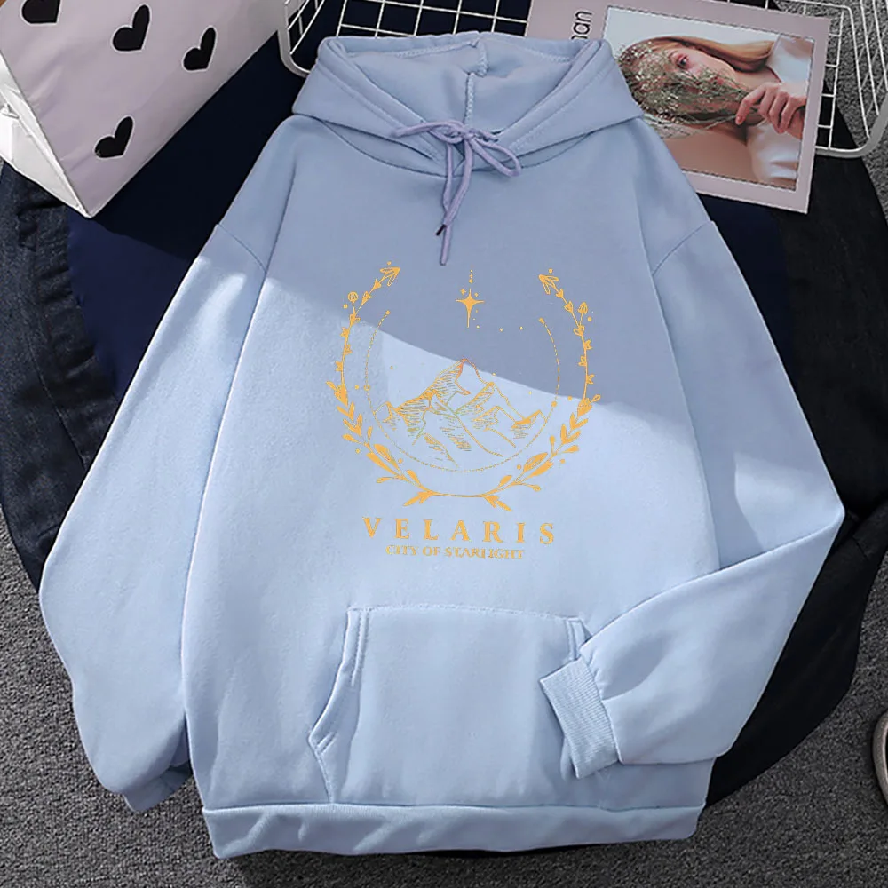 ACOTAR Velaris Printing Sweatshirts Graphic Hoodies Vintage Casual Clothing Male/female Winter Sudaderas Fleece O-neck Pullovers