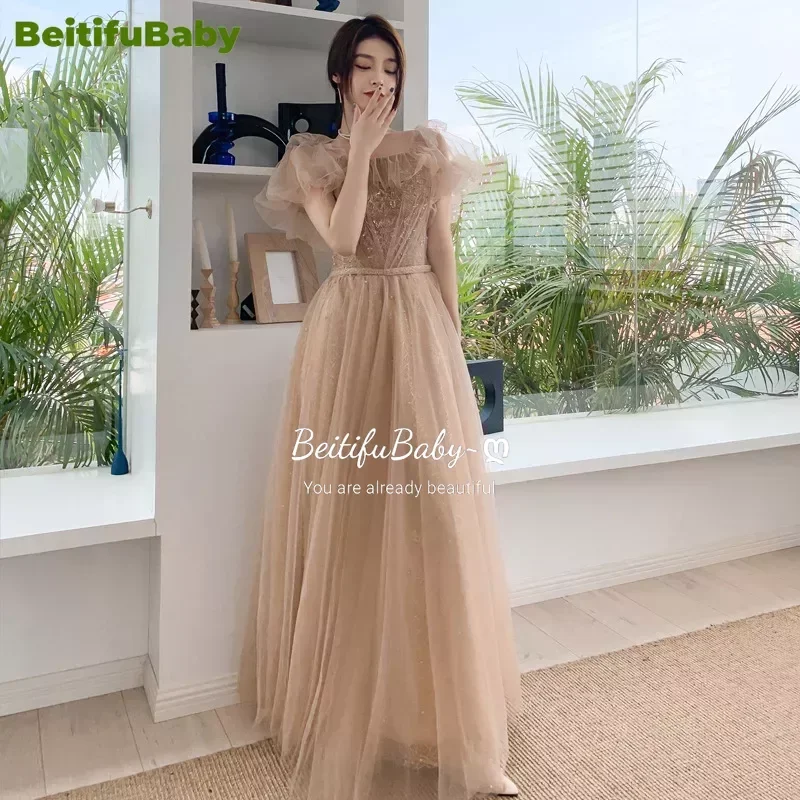 Bridesmaid Dress for Women Wedding Party 2024 Solid Appliques Long Skirt Elegant Ladies Banquet Women's Formal Dresses Vestidos