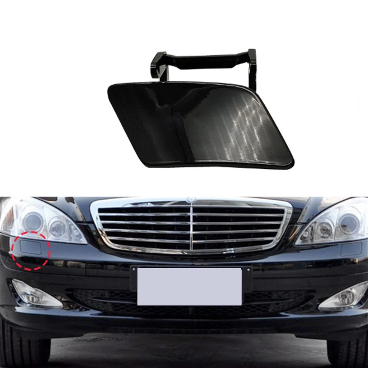 Car Right Front Bumper Headlight Washer Spray Nozzle Cover 2218800605 for Mercedes-Benz S Class W211 2005-2008