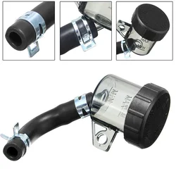 Universal Motorcycle Brake Fluid Reservoir Rear Master Cylinder Tank Oil Cup Pipe Bracket For Honda Suzuki Kawasaki Yamaha