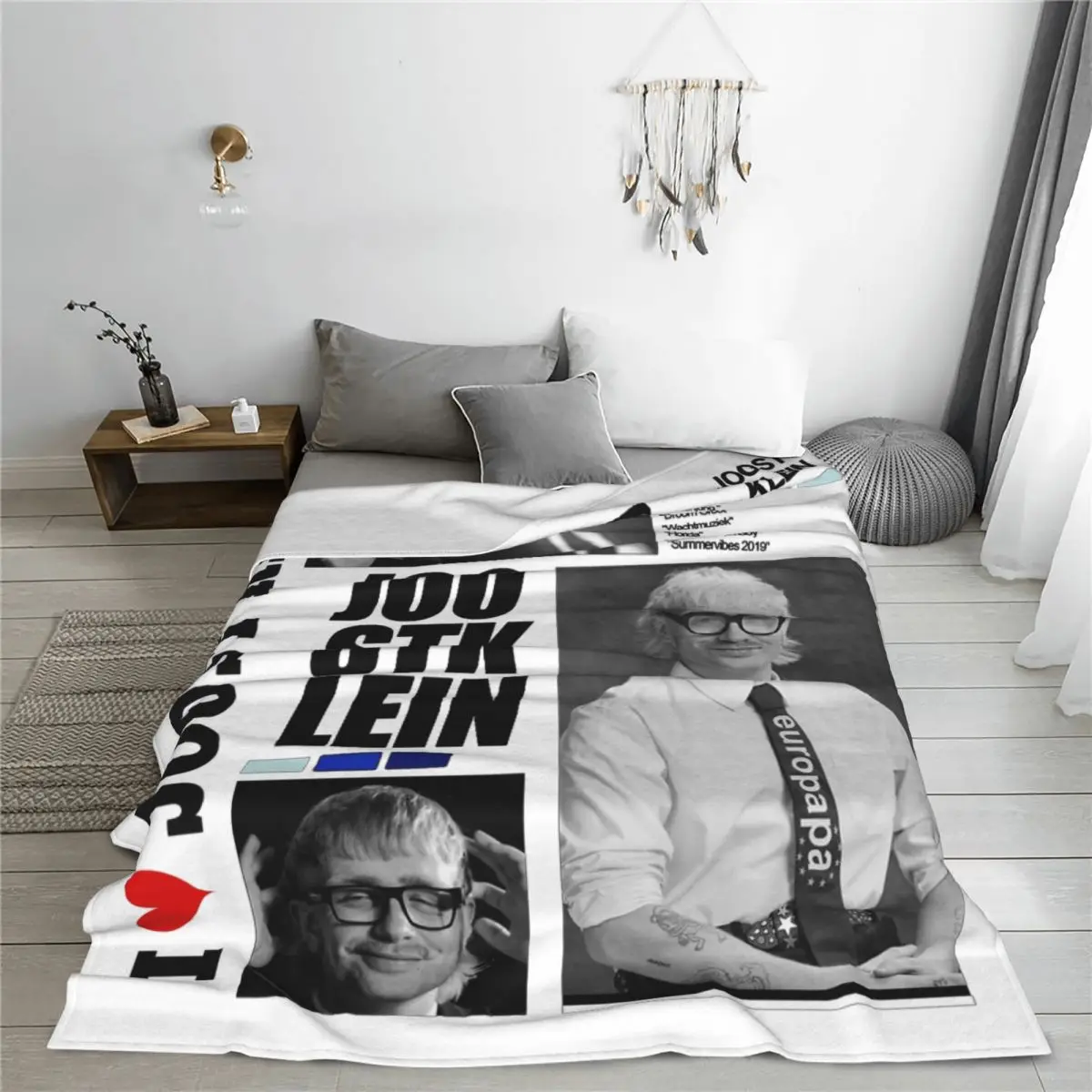 I Love Joost Klein Merch Blanket Coral Fleece Plush Bedding Europapa Eurovisions Throw Blankets Lightweight Thin for Couch Quilt