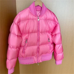 Down jacket ladies short collar baggy white down jacket bread jacket baseball jacket new winter