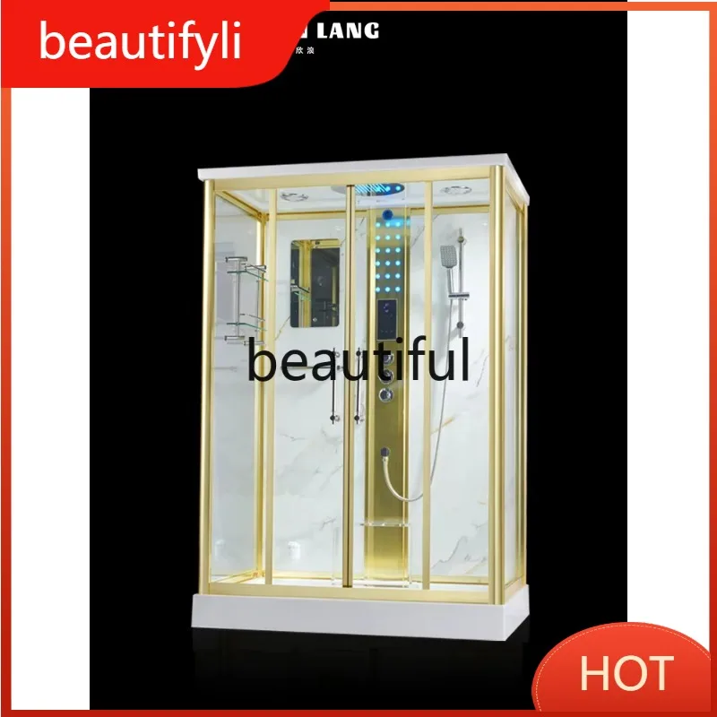 1*Overall luxury villa high-end local tyrant gold single bathroom steam shower room glass