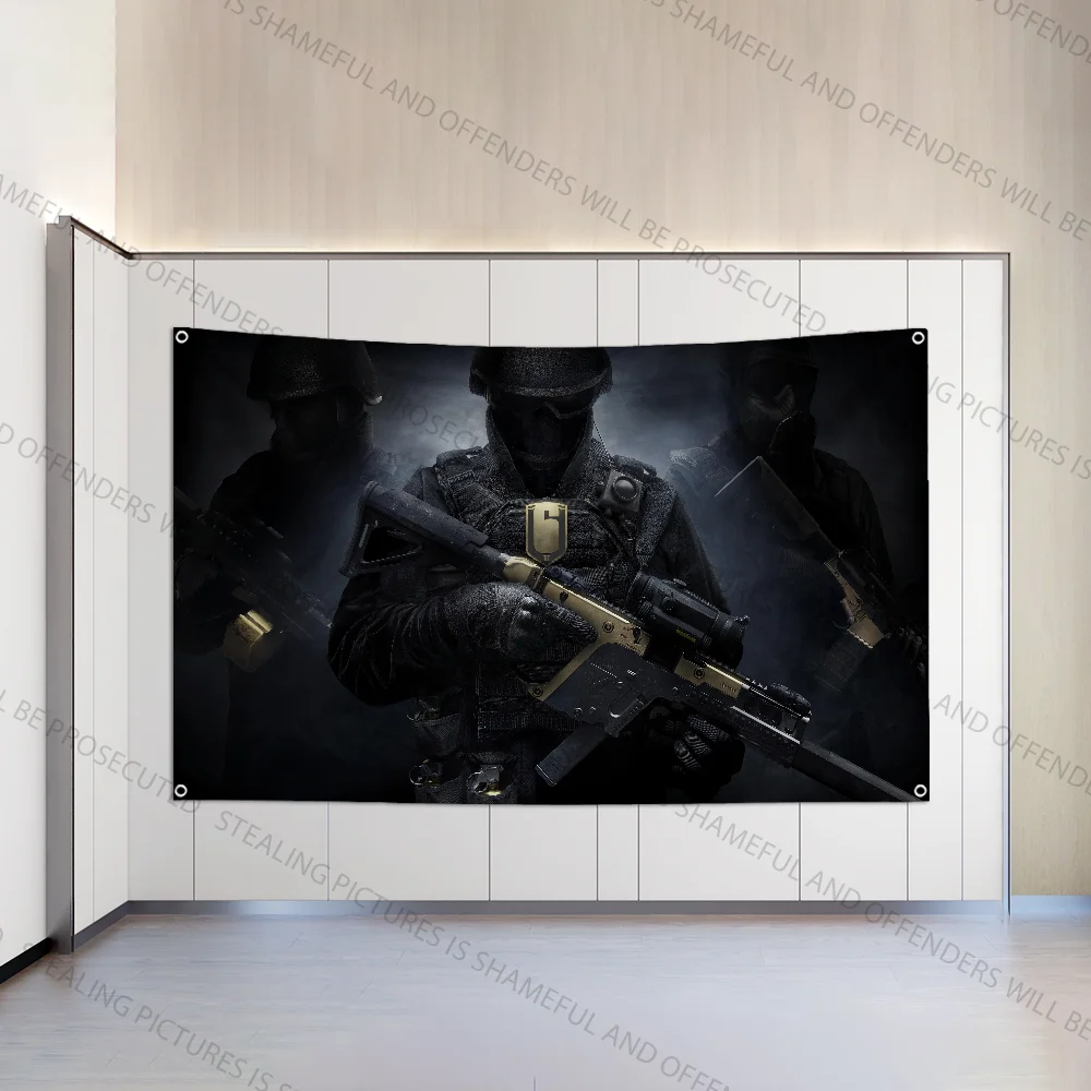 R-Rainbow S-Six S-Siege Game Flag Large Size Shop Art Promotion Advertising Booth Flag Hanging Banners