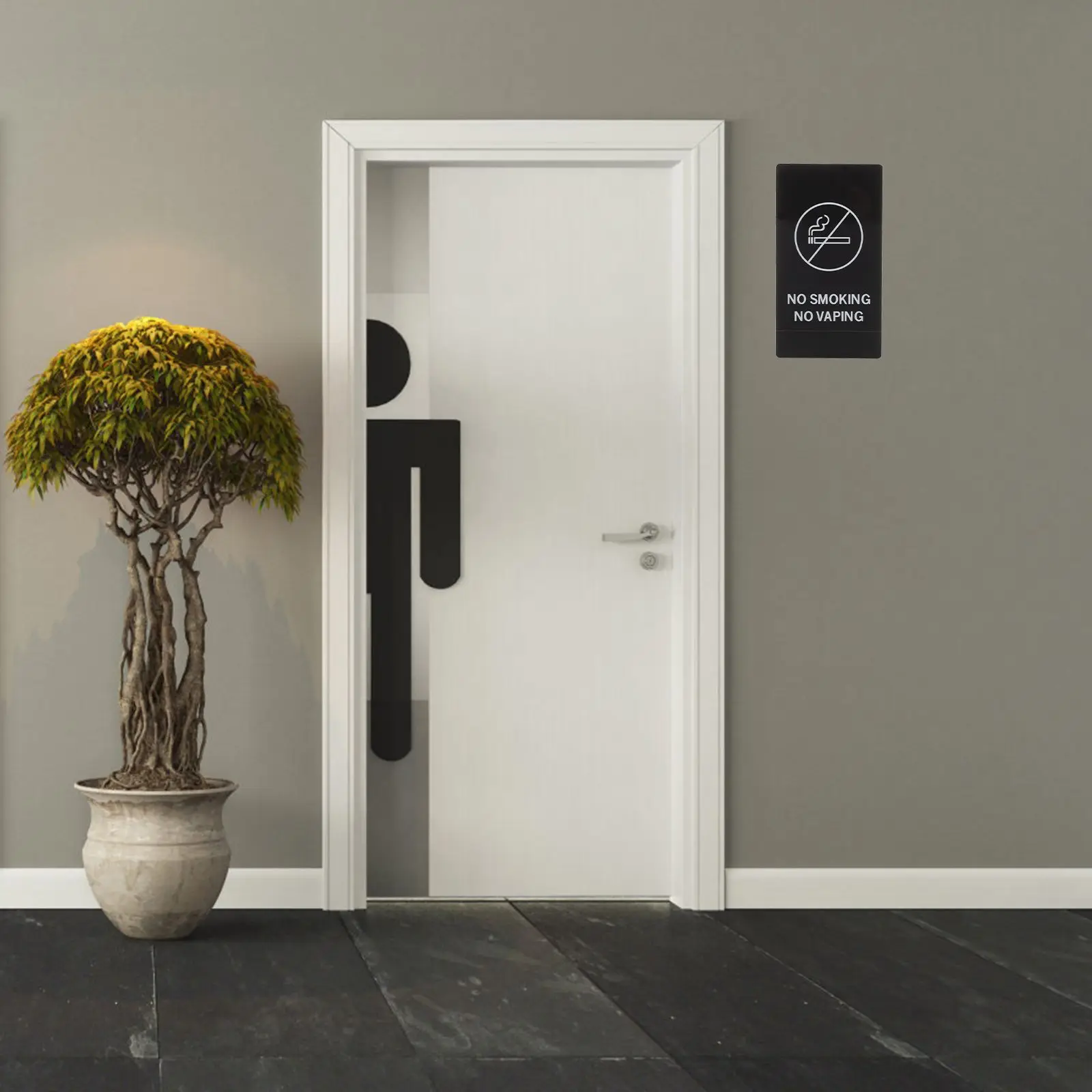 No Smoking Sign Acrylic Material Practical Public Places Mall Office Easy Use Visible Letters Remind Not Smoke Warning