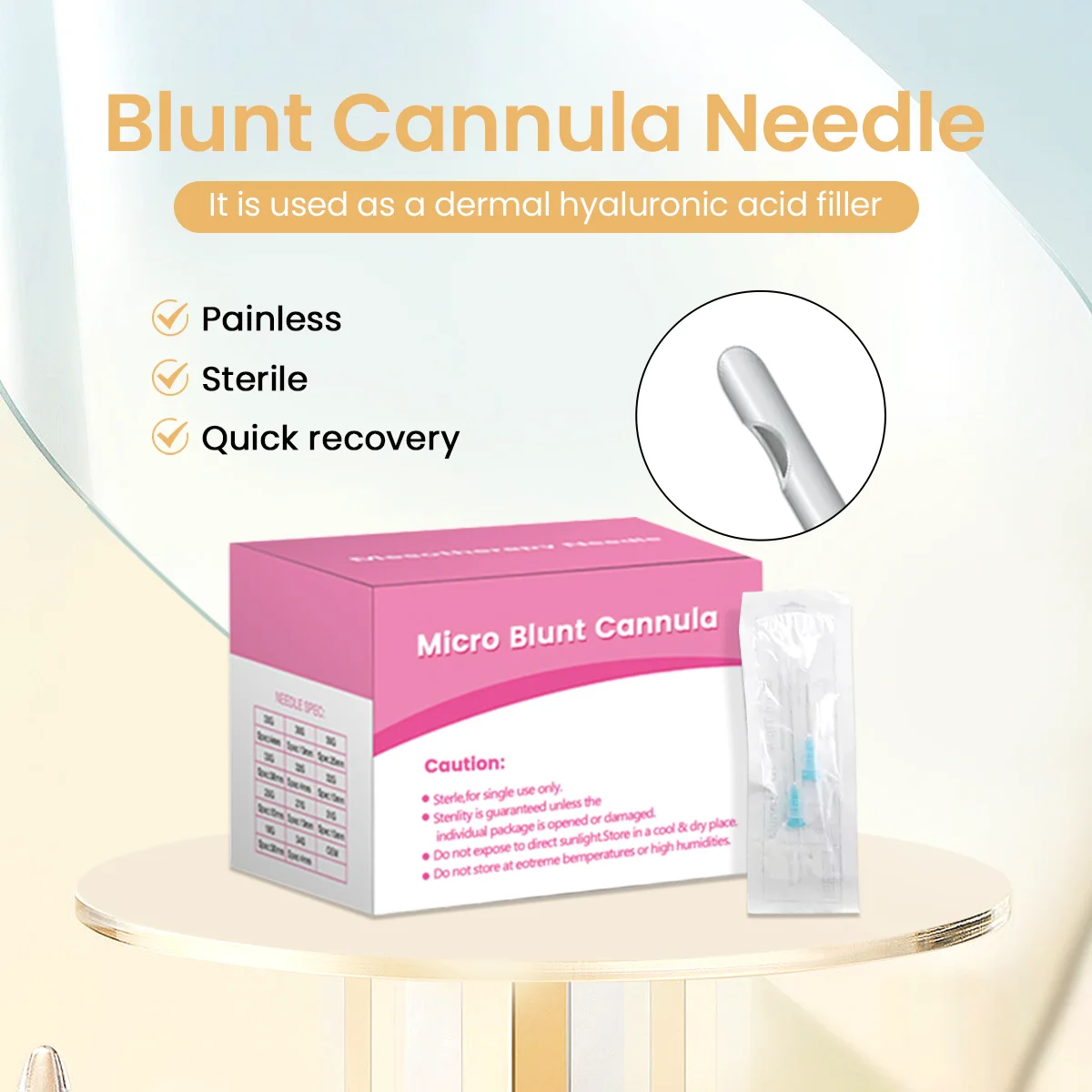 Sterile Blunt Micro Tip Cannula 25G 27G 30G 50mm 70mm Single Packaged Disposable 21G 22G 23G for skincare Blunt Microcannula