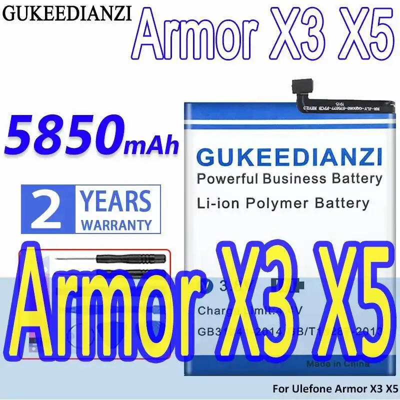 

Прочный высокопроизводительный аккумулятор для мобильного телефона Ulefone Armor X3 X5 5850 мАч