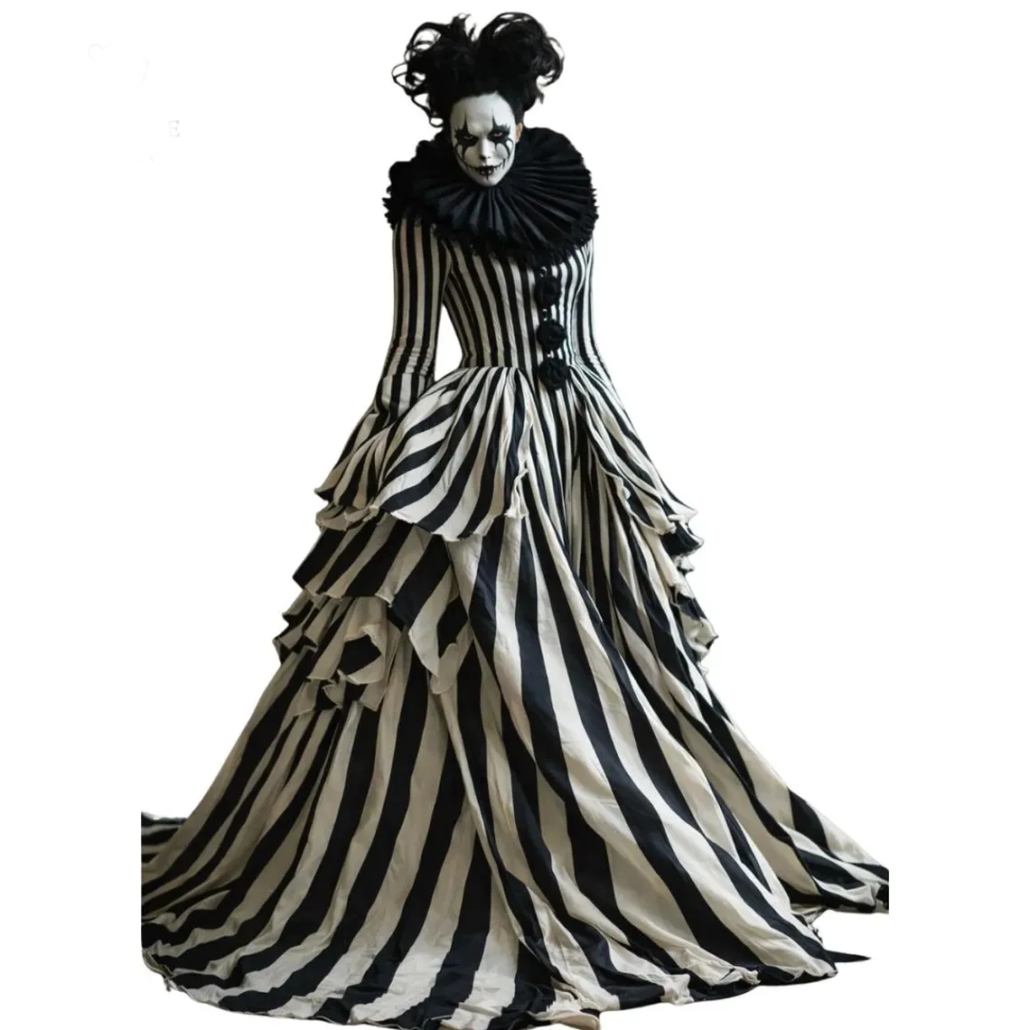 Disfraz de Cosplay de Katrina Van de Sleepy Hollow Hecho a Medida para Mujer, Vestido de Gala Victoriano con Rayas Blancas y Negras de la Guerra Civil
