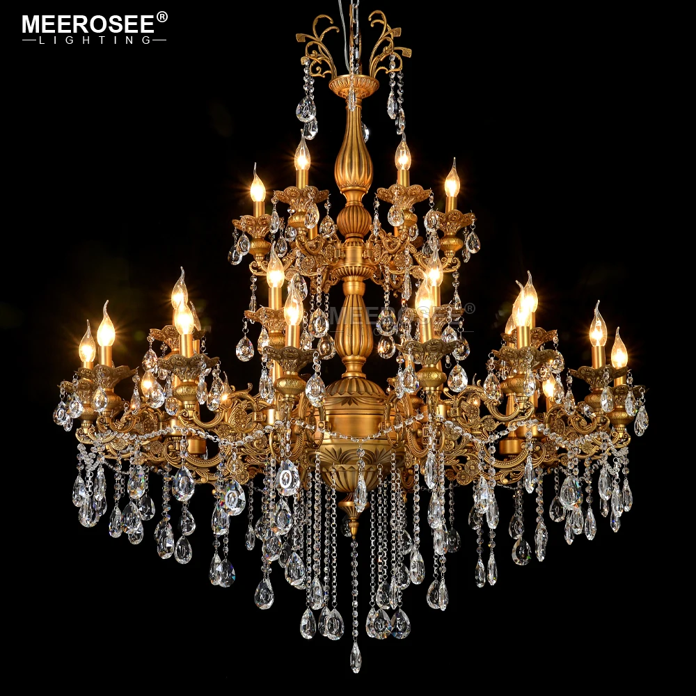 Traditional Crystal Chandelier Light Classic French Pendant Hanging Lamp E12 E14 30 Arms Living Room Hotel Home Lamp