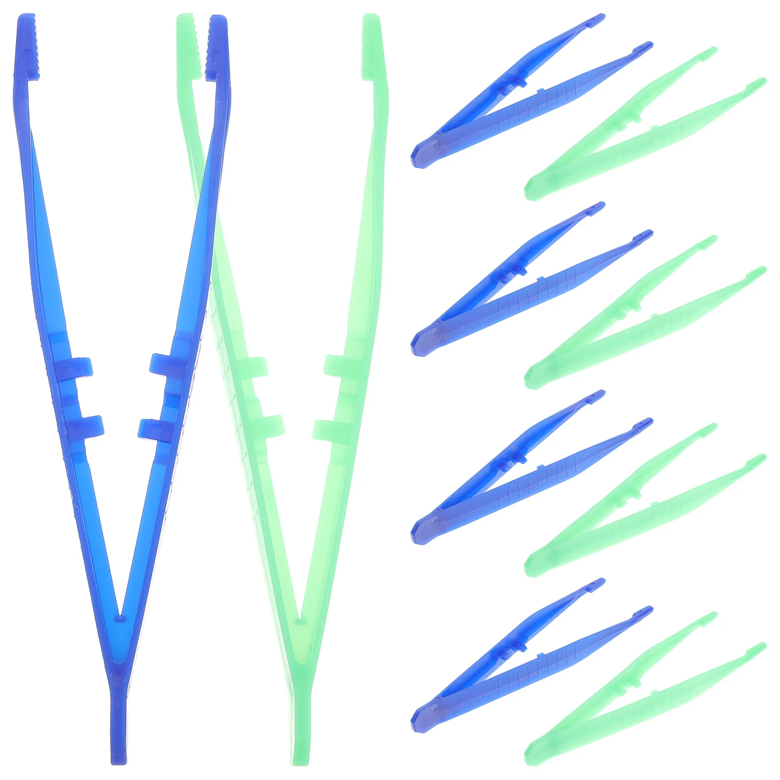 공예 및 비즈 작업용 소형 플라스틱 핀셋 20개 세트, 정밀한 팁 일회용 핀셋, 보석 DIY 프로젝트용, 안정적인 그립