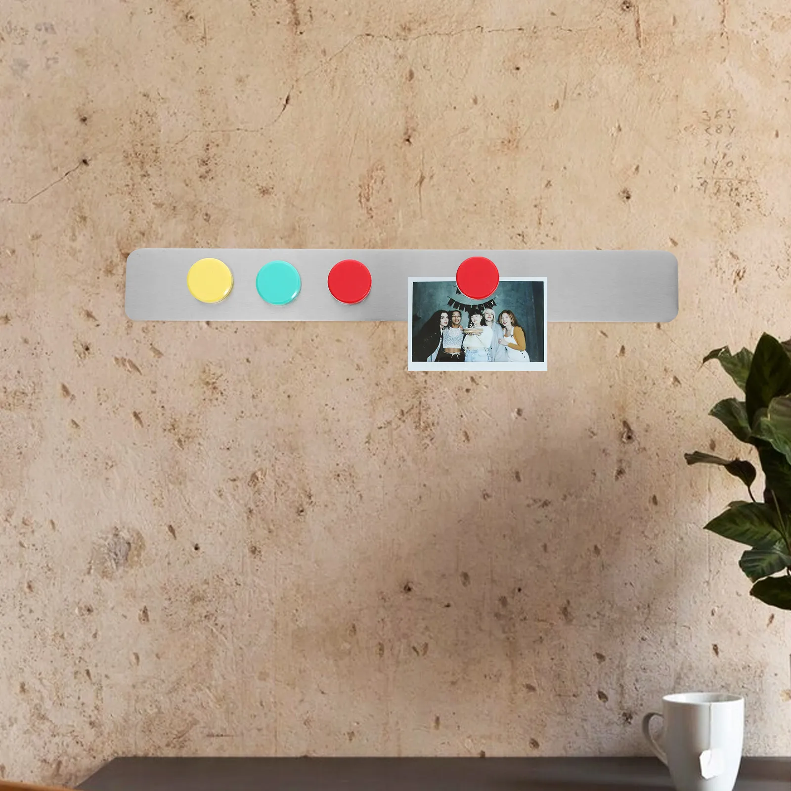 2Pcs Modern Magnetic Iron Strips with Removable Adhesive Backing for Bulletin Board Organization Classroom Office Home Decor