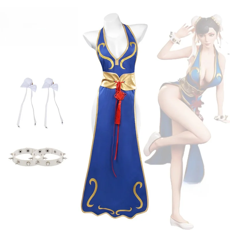 

Sexy Chun Li Street Fighter Cosplay Costume Lion Dance Performance loween Outfit New Arrival Women's Faion Set