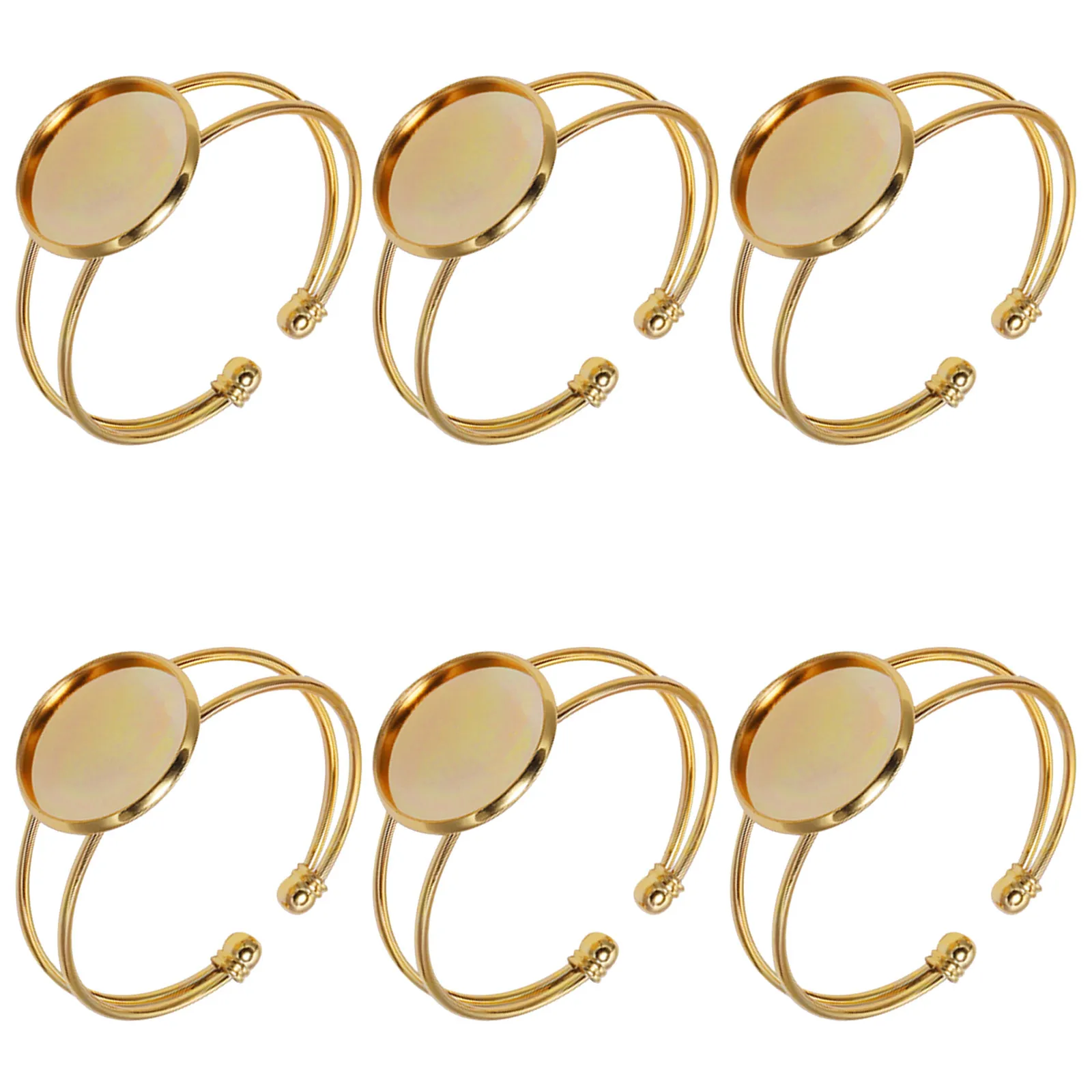 6Pcs Copper Bracelet Bezel 25Mm Round Plate Rust Resistant DIY Jewelry Making Base Oval Pendant Copper Pendant Glass Chain