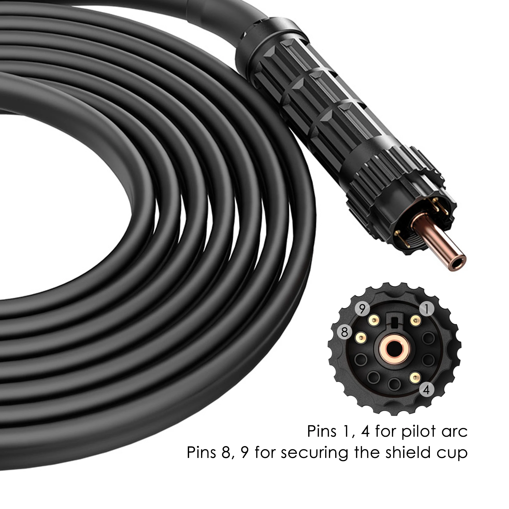PTM80 CNC Plasma Cutting Straight Torch, Non HF Pilot Arc 80Amps 10/6 Meters Length,Suitable for HC8000, HC7000